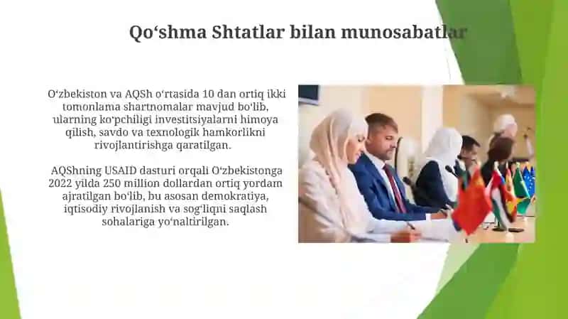 Oʻzbekistonning Xalqaro Hamkorlik Aloqalari 3
