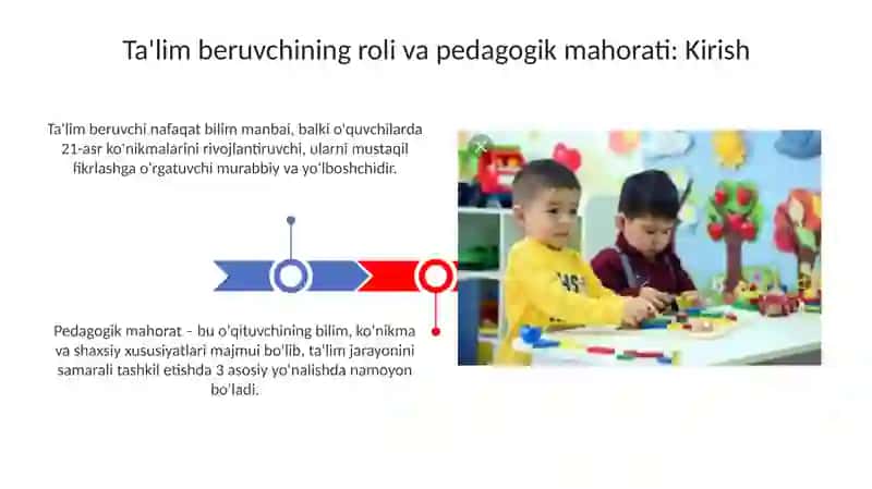Ta'lim jarayonlarini tashkil etishda tarbiyachining oʻrni va pedagogik mahorat 3