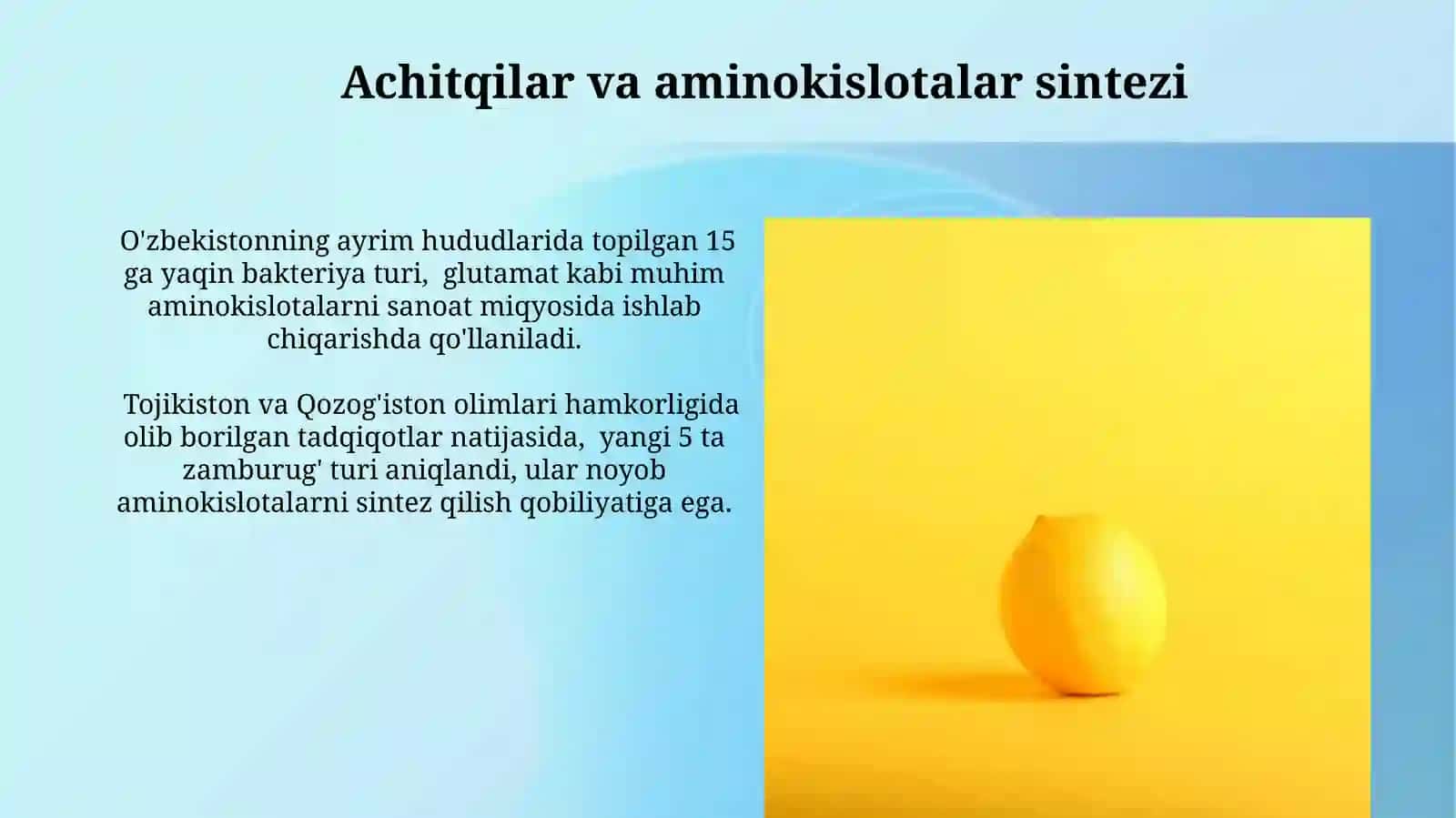Aminokislotalarning ishlab chiqarishda ishtiroketuvchi mikroorganizmlar 3