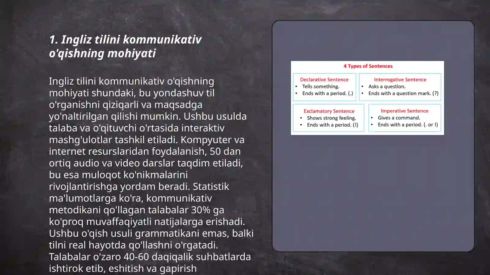 Matnlar kommunikativ o'qish texnologiyasi 3