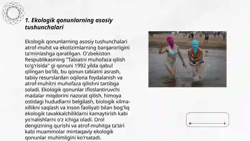 Tarbiya fanini o`qitishda o‘quvchilarga ekologik qonunlar, xalqaro ekologik kelishuvlar va iqlim o‘zgarishiga qarshi kurashish siyosatlarini tushuntirish 3