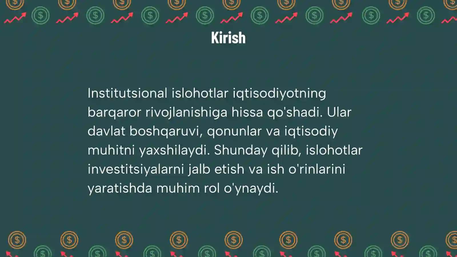 Institutsional islohotlarning iqtisodiy o'sishga ta'siri 3