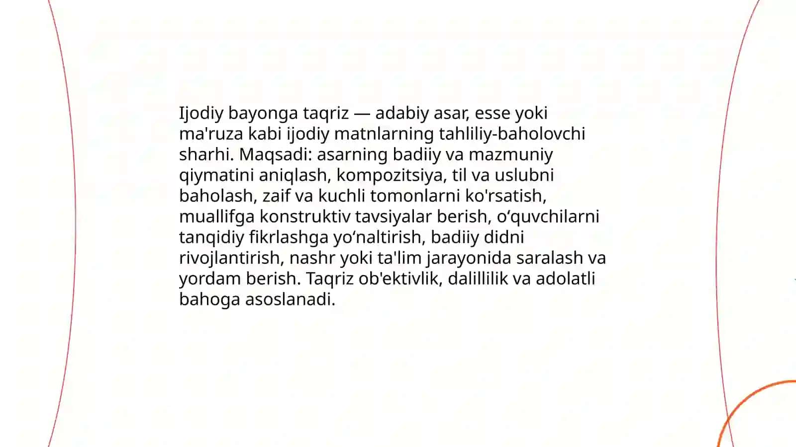 Ijodiy bayonga taqriz yozish 3