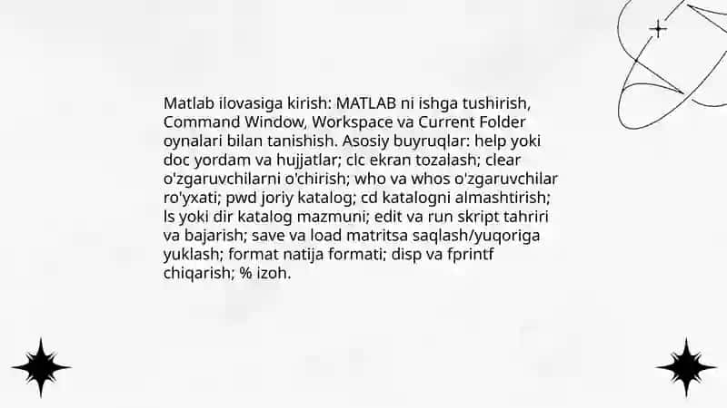 Matlab ilovasida dasturlashni qollash 3