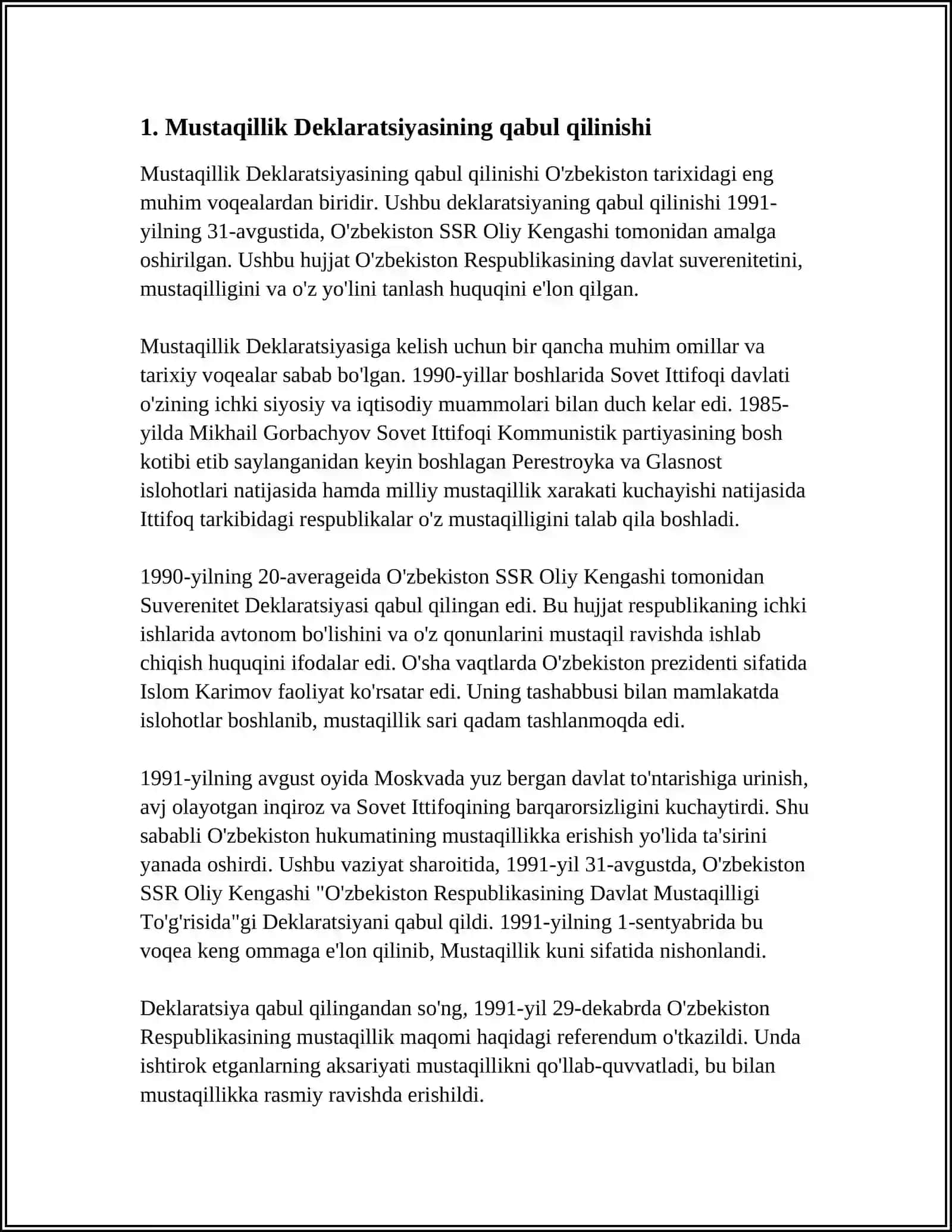 MUSTAQILLIGIMIZNING ILK HUQUQIY ASOSLARINING YARATILISHI 3