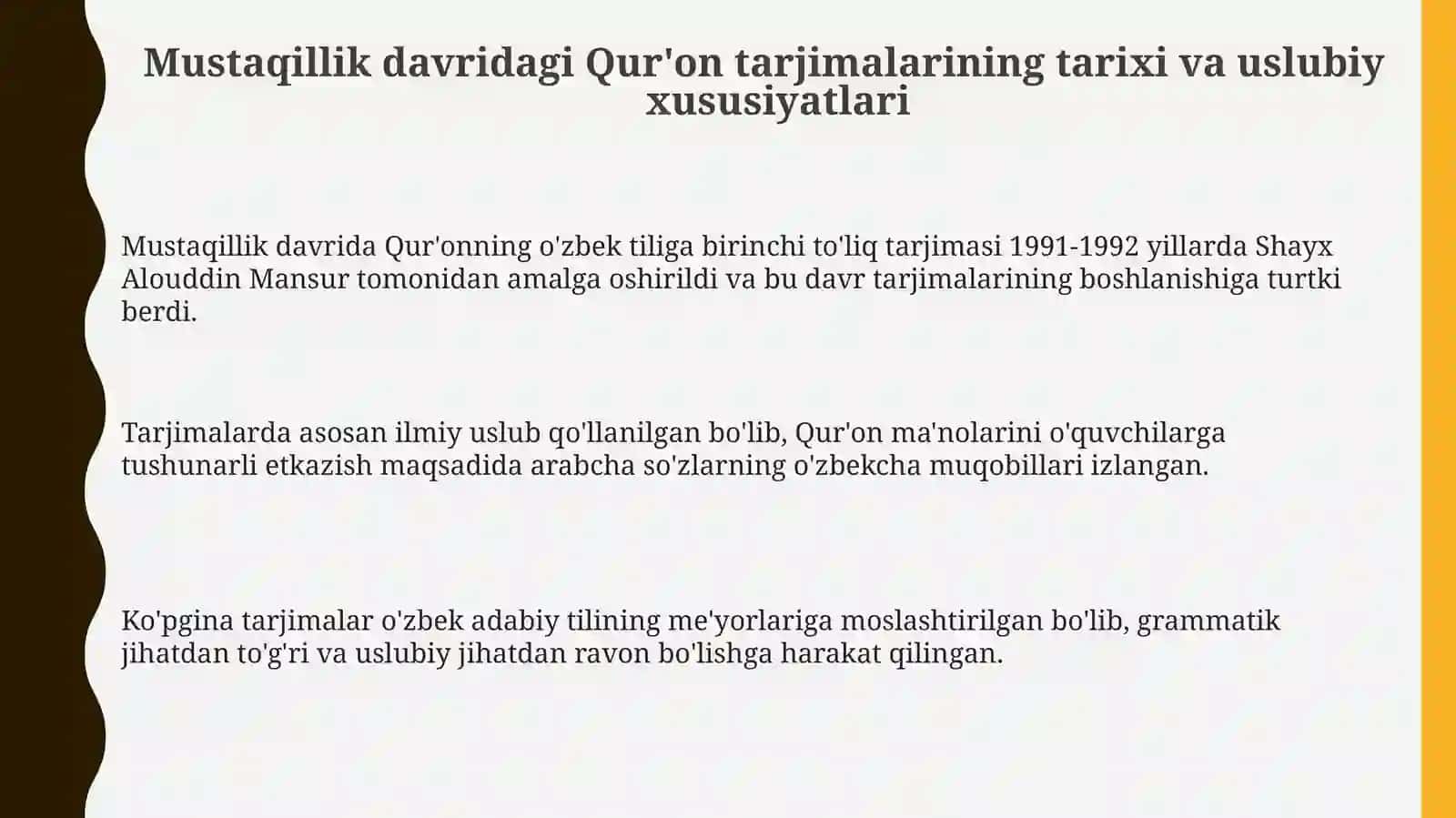 MustaqillikyillaridaQurʼonningoʻzbektiligatarjimaqilinishivatafsirlari 3