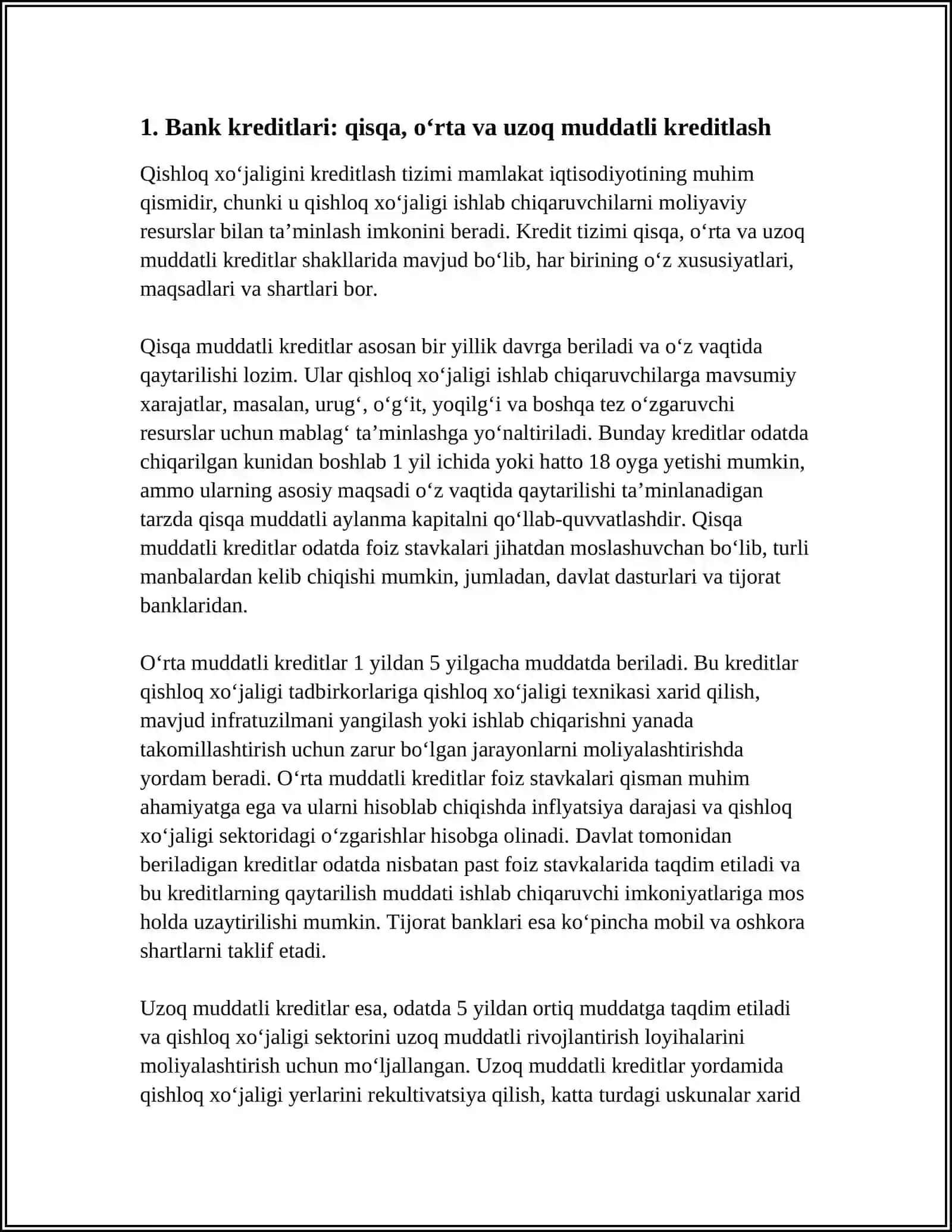 QISHLOQ XOʻJALIGI KIRIDITLASH USULARI SHAKLLARI VA ULARNING MANBALARI 3