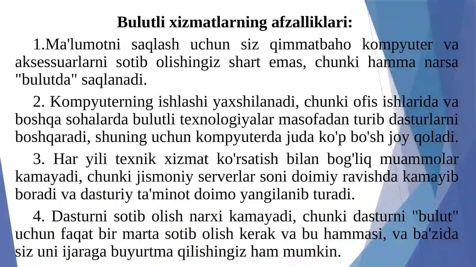 Bulutli texnologiyalar va ular bilan ishlash 3