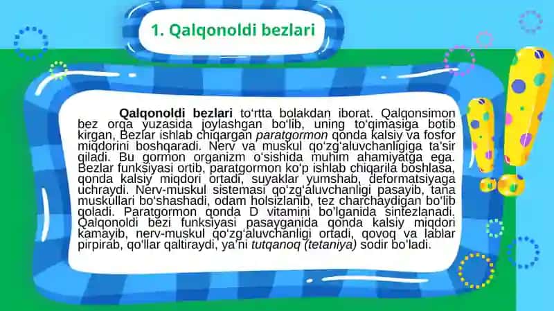 Qalqonoldi, gipofiz, ayrisimon bez, buyrakusti bezlari, ularning tuzilishi va funksiyasi 3
