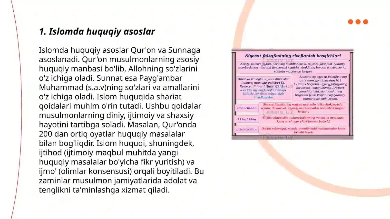 Islomda inson huquq va erkinligini taminlashning oʼziga xosligi 3