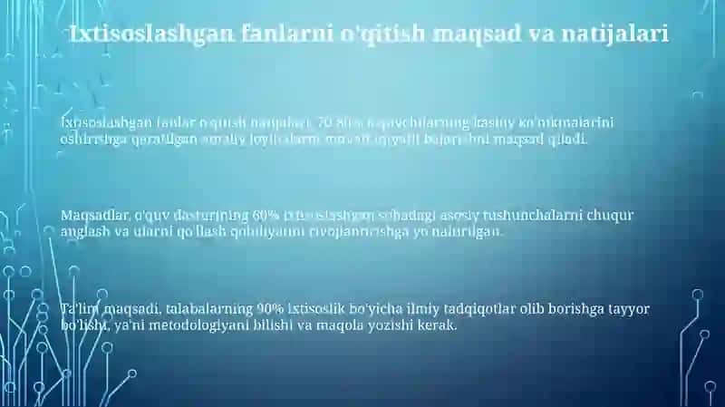 Maxsus fanlarni o'qitish usullari 3