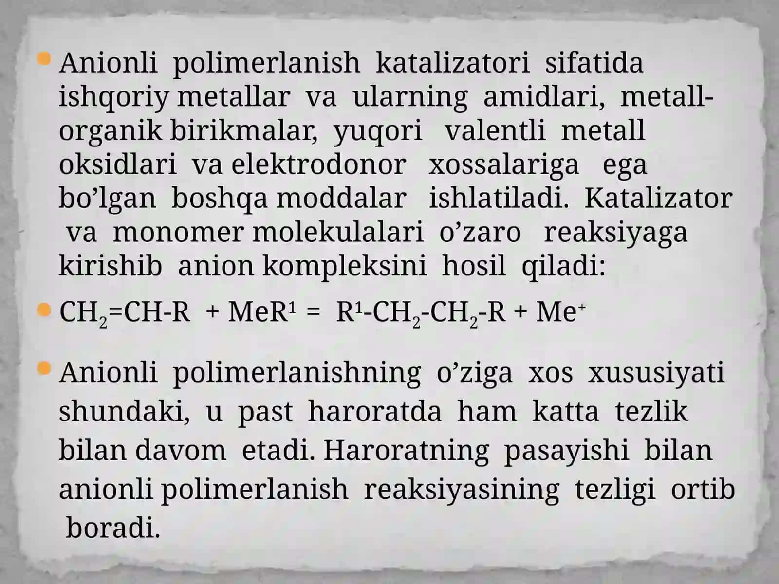 Anionli polimerlanish 3