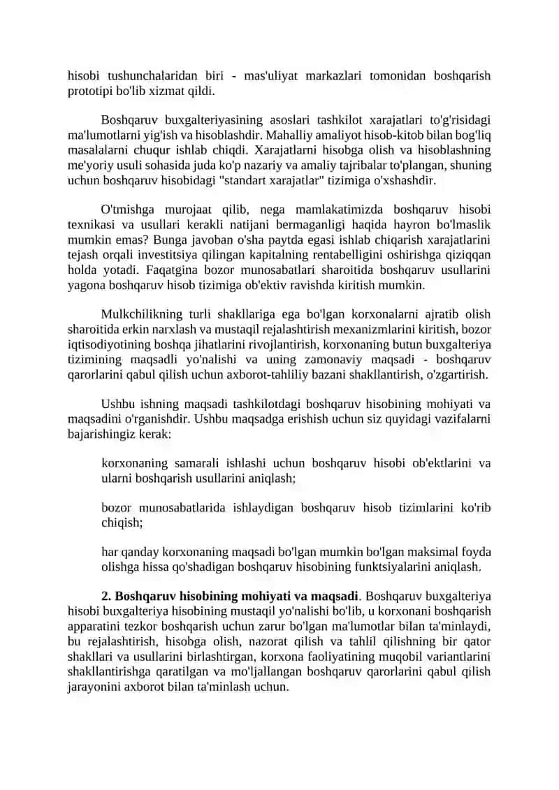 Boshqaruv hisobining maqsadi va vazifalari 3