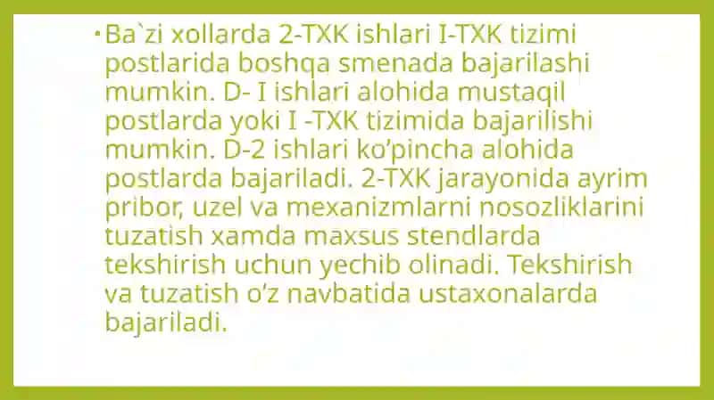 diagnostika D-1:D-2 va TXK ko'rsatish. 3