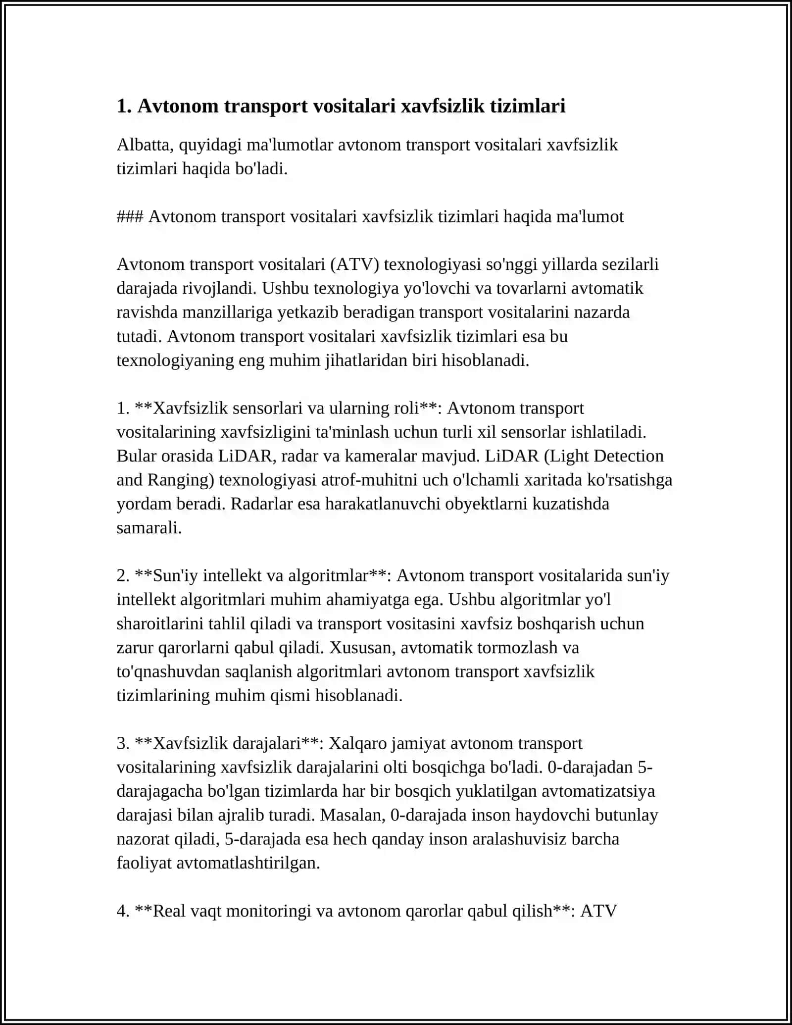 AVTONOM TRANSPORT VOSITALARI VA KIBERXAVFSIZLIK XAVFLARI 3