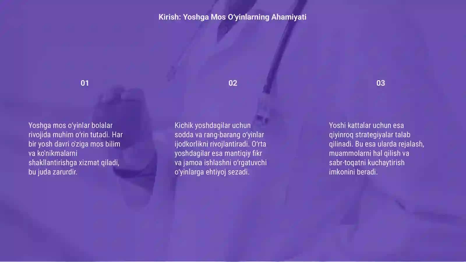 Yosh toifasiga mos oʻyin variantlari(kichik,oʻrta,katta yoshdagilar) 3