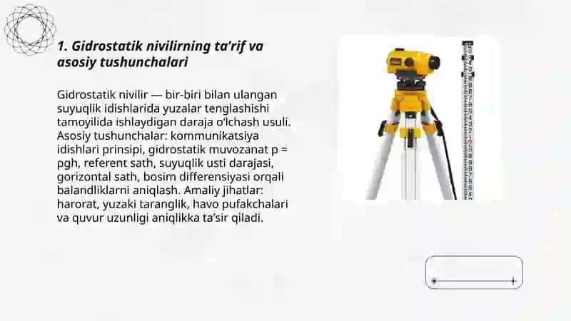 Gidrostatik nivilir konstitutsiyasini o‘rganish 3