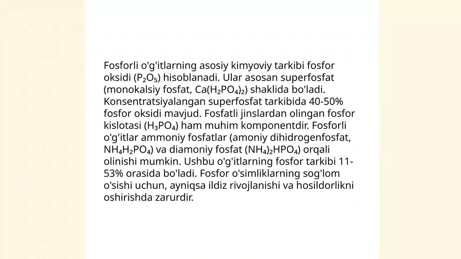 Fosforli o'g'itlar ishlab chiqarish texnologiyasi 3