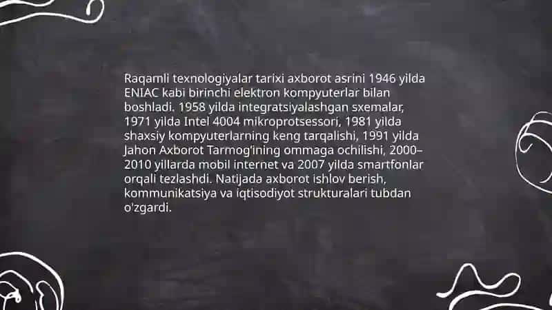 Raqamli texnologiyalar taraqqiyoti va tarixda tutgan o'rni 3