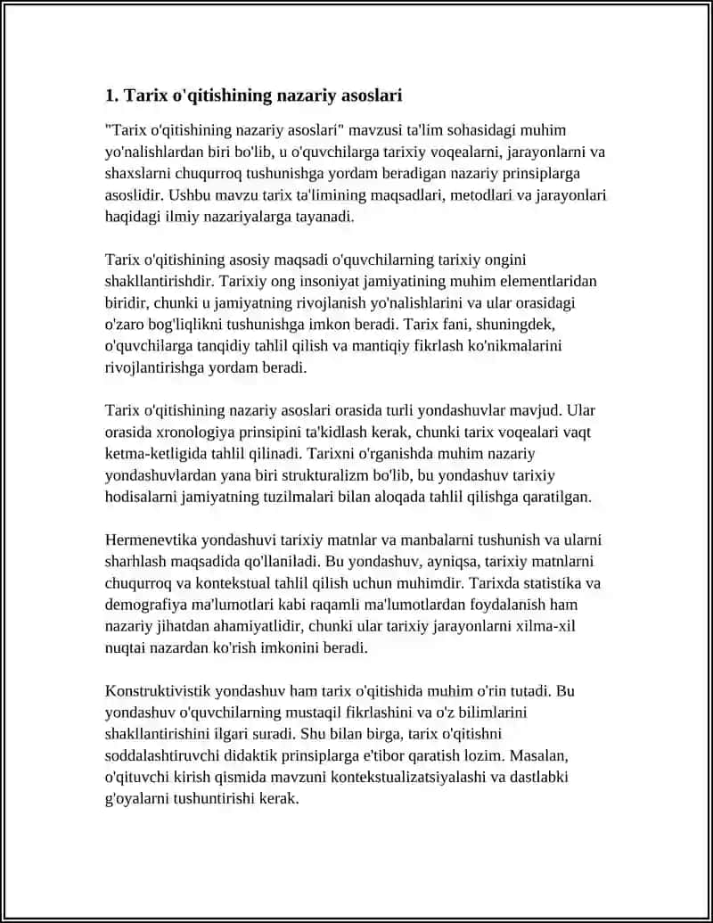 TARIX OʻQITISH NAZARIYASI VA METODIKASINING PREDMETI MAQSAD VA VAZIFALARI 3