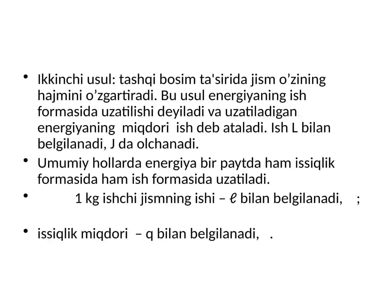 Termodinamikaning 1-qonuni 3