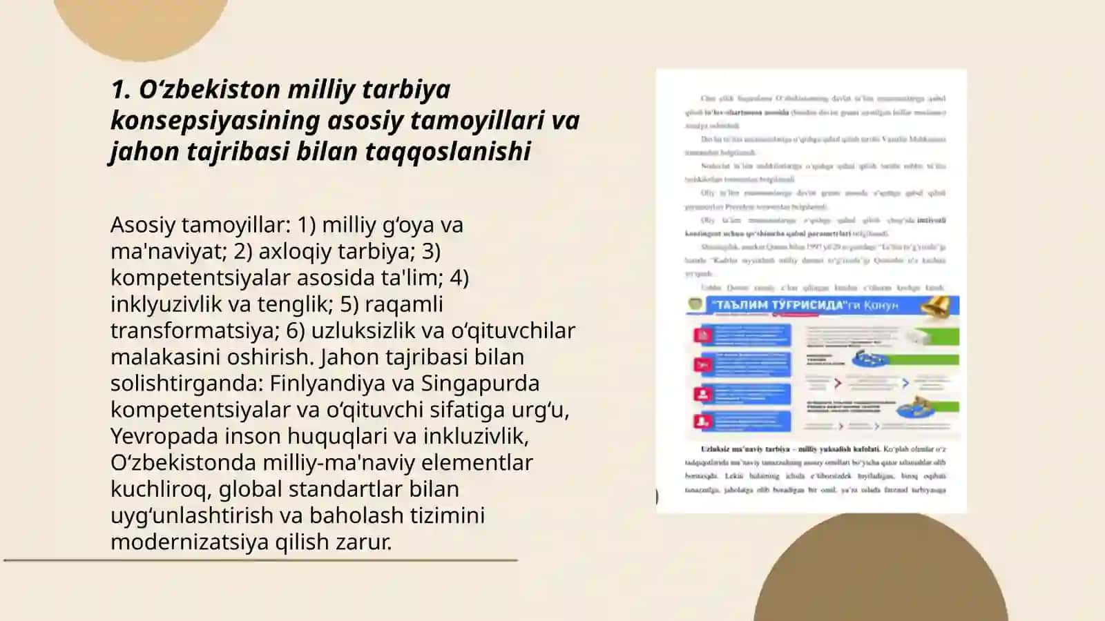 O‘zbekiston Milliy Tarbiya Konsepsiyasi va uning Jahon Tajribasi Bilan Uyg‘unligi 3
