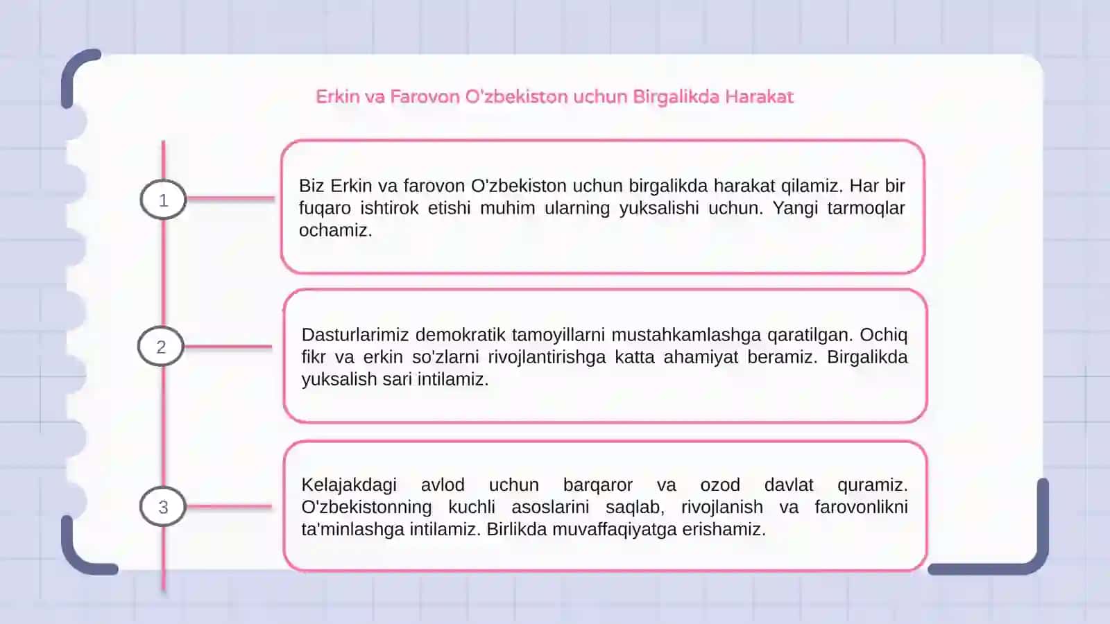 Erkin va Farovon O'zbekiston uchun Birgalikda Harakat 3