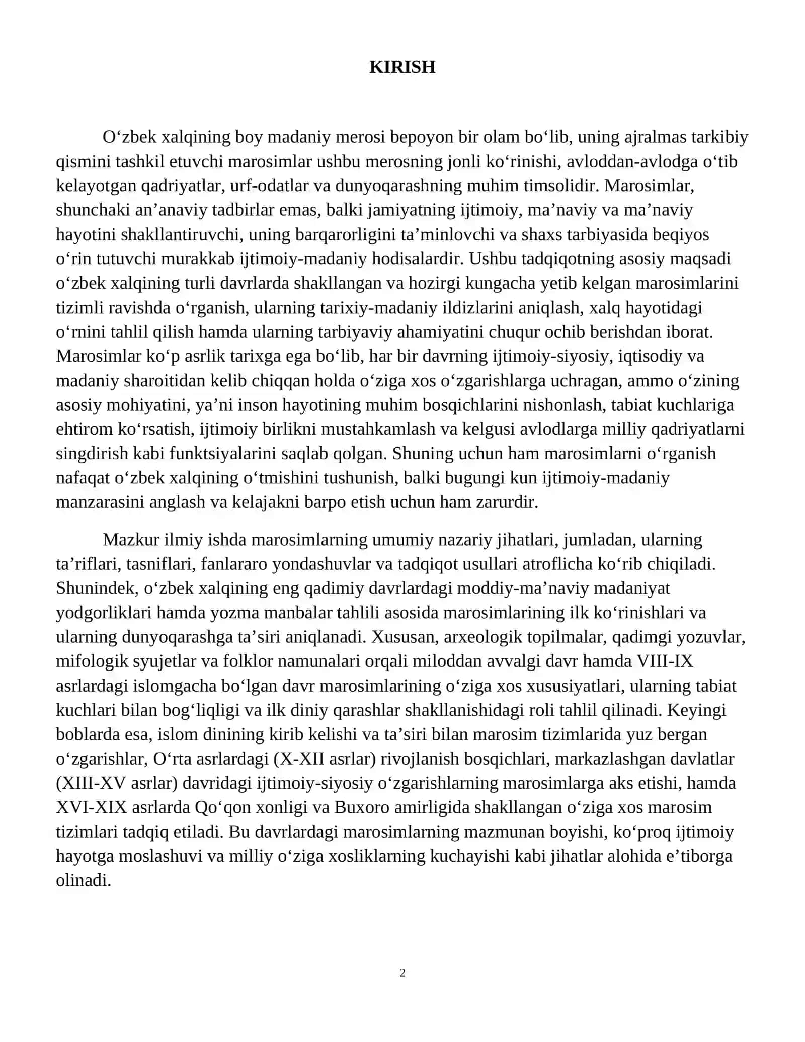 Marosimlar va ularning xalq hayotidagi o’rni va tarbiyaviy ahamiyati 3
