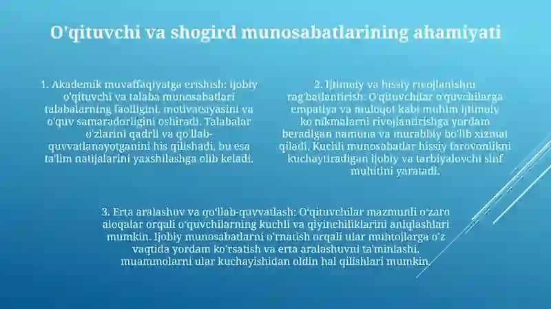 Boshlang‘Ich Ta‘Limda O‘Qituvchi Va O‘Quvchi Munosabatlarini Yaxshilash Yo'Llari 3