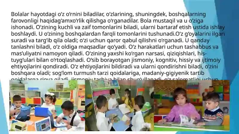 Bolaning rivojlanish sohalarikompetensiyalari 3