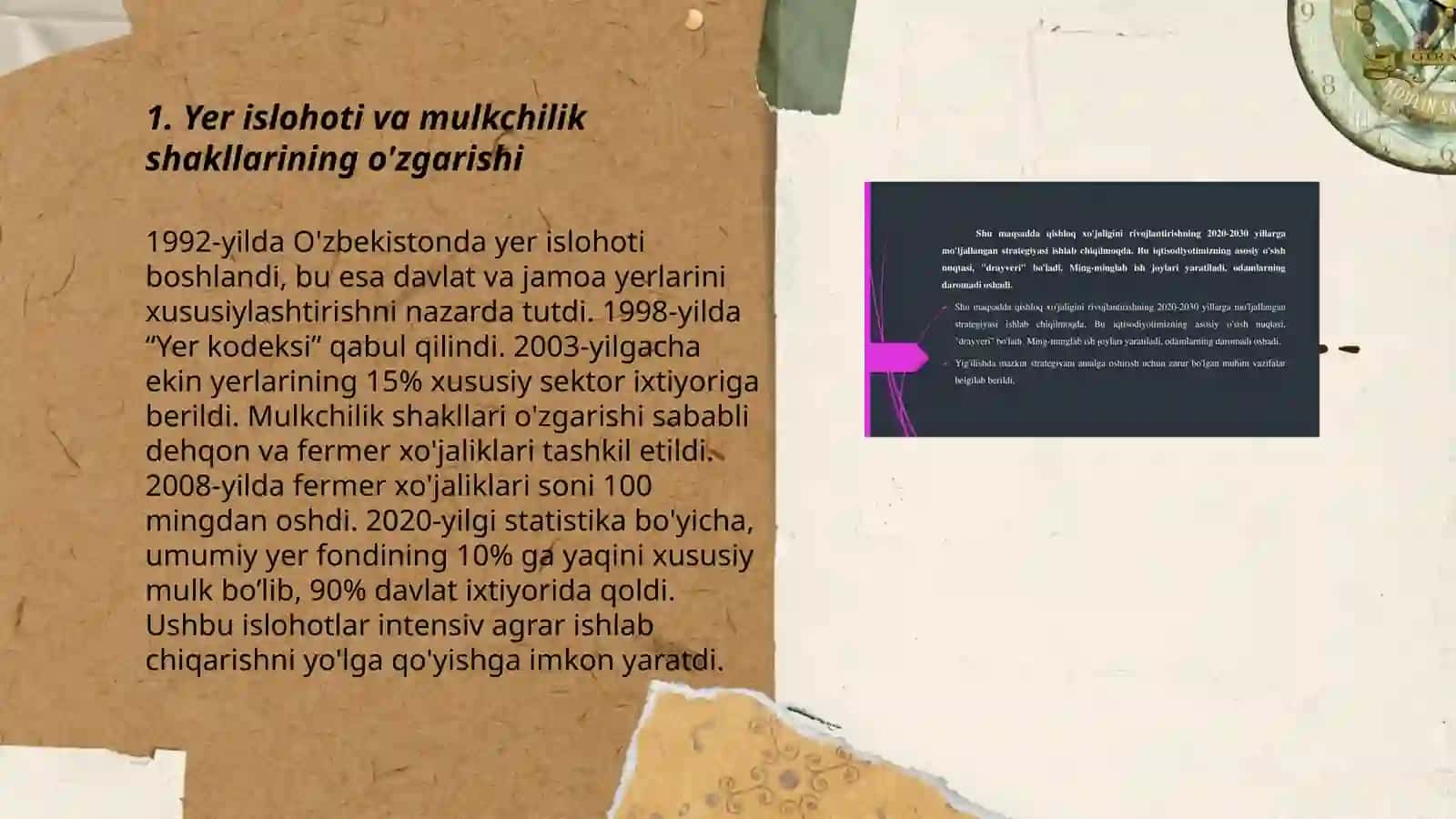Mustaqillik yillarida qishloq xo'jaligi va sanoat sohasidagi o'zgarishlar 3