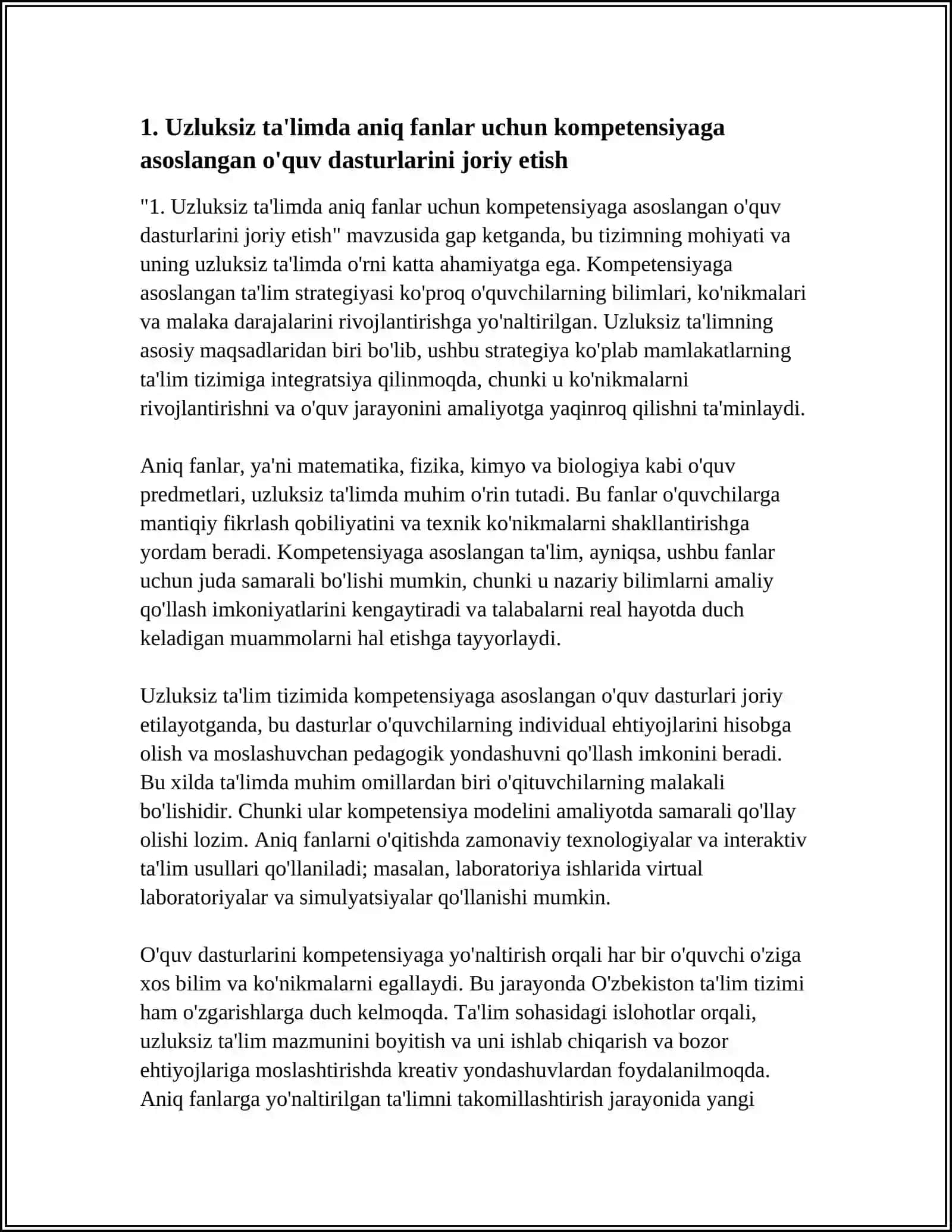 UZLUKSIZ TA'LIMDA ANIQ FANLARNIOQITISH TENDENSIYASINIO'ZLASHTIRISH 3