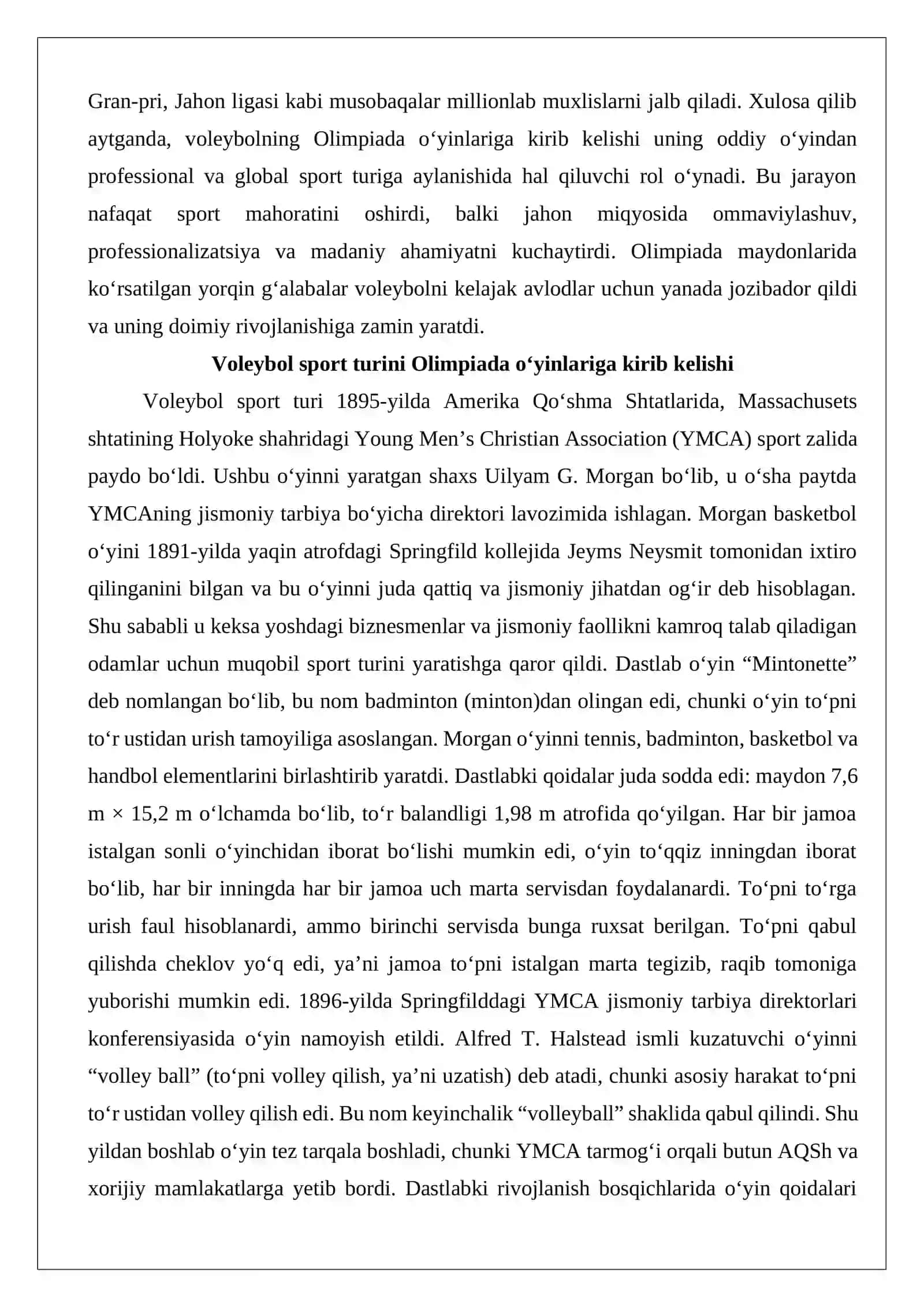 Voleybol sport turini olimpiada o‘yinlariga kirib kelishi 3