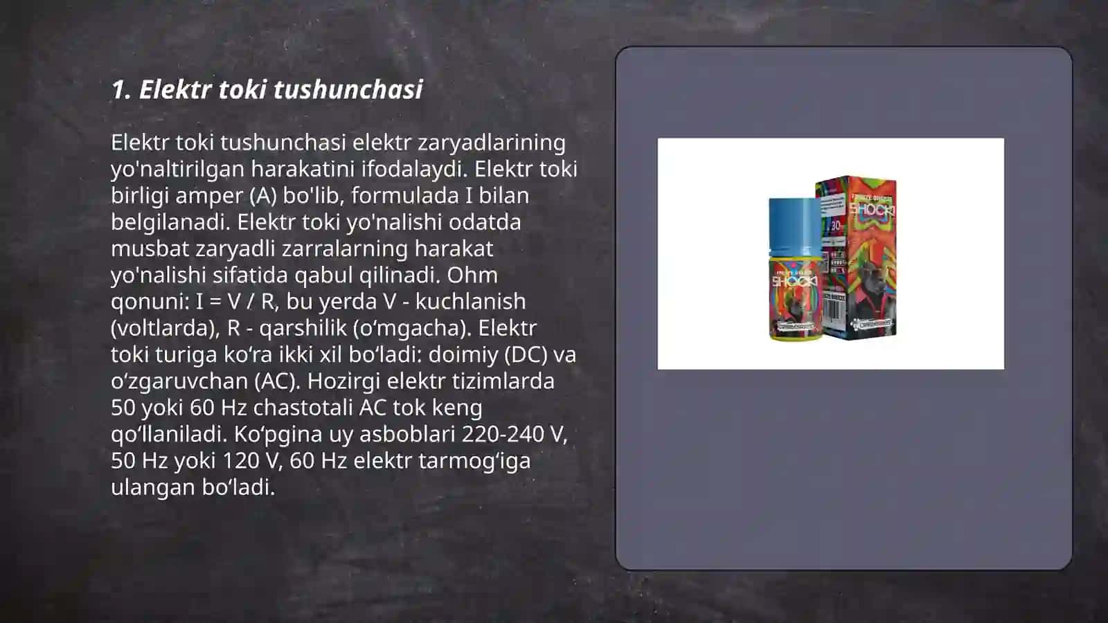 Elektr toki. O‘zgarmas toki qonunlari 3