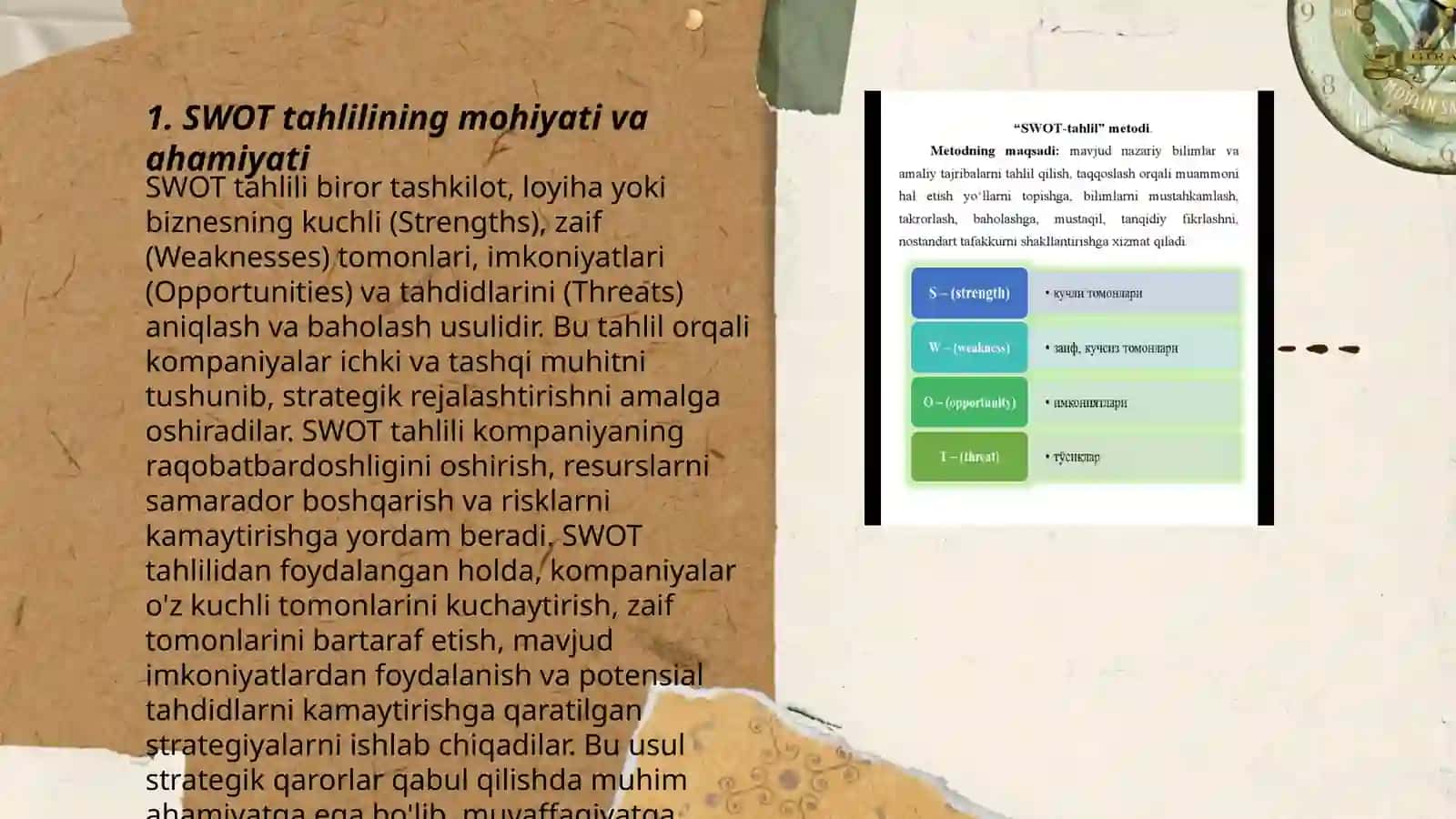 SWOT ta’limi metodi 3