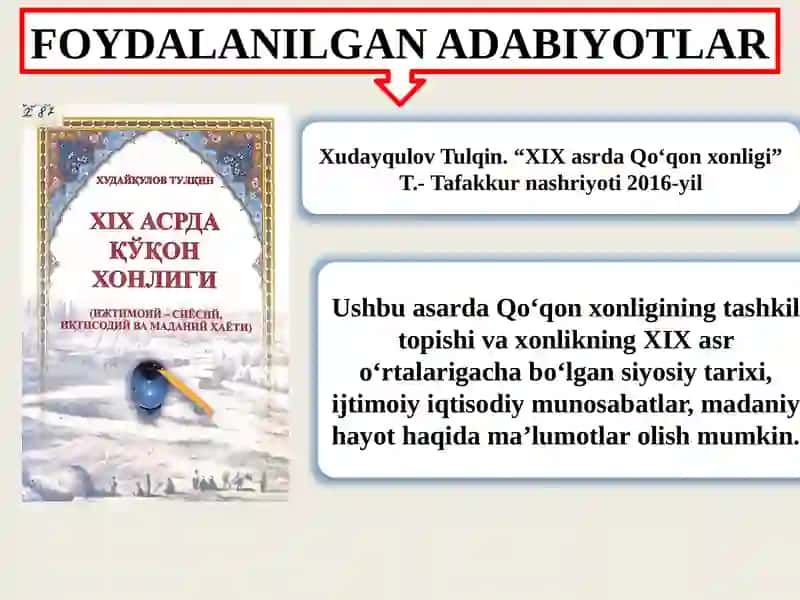 XIX asr o‘rtalarida Qo‘qon xonligidagi siyosiy va ijtimoiy-iqtisodiy ahvol. 3