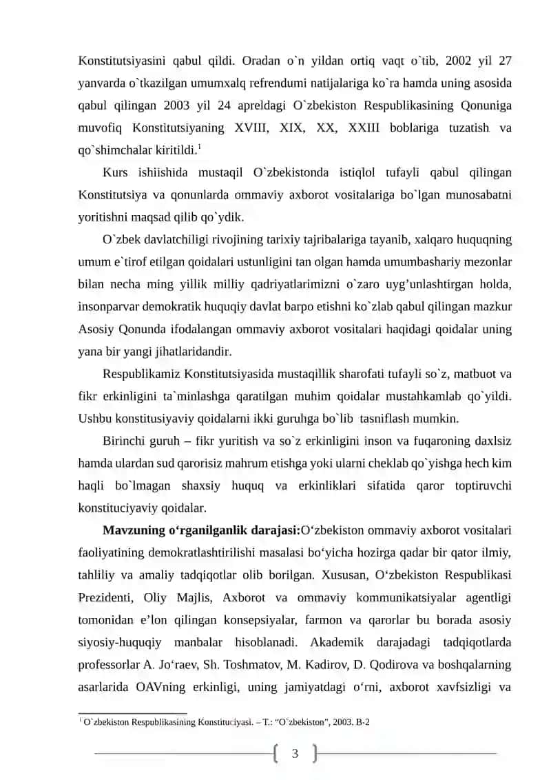 O’zbekistonda ommaviy axborot vositalari faoliyatini demokratlashtirish 3