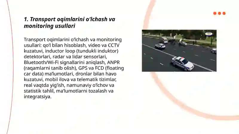Transport oqimlari harakatini baholash 3