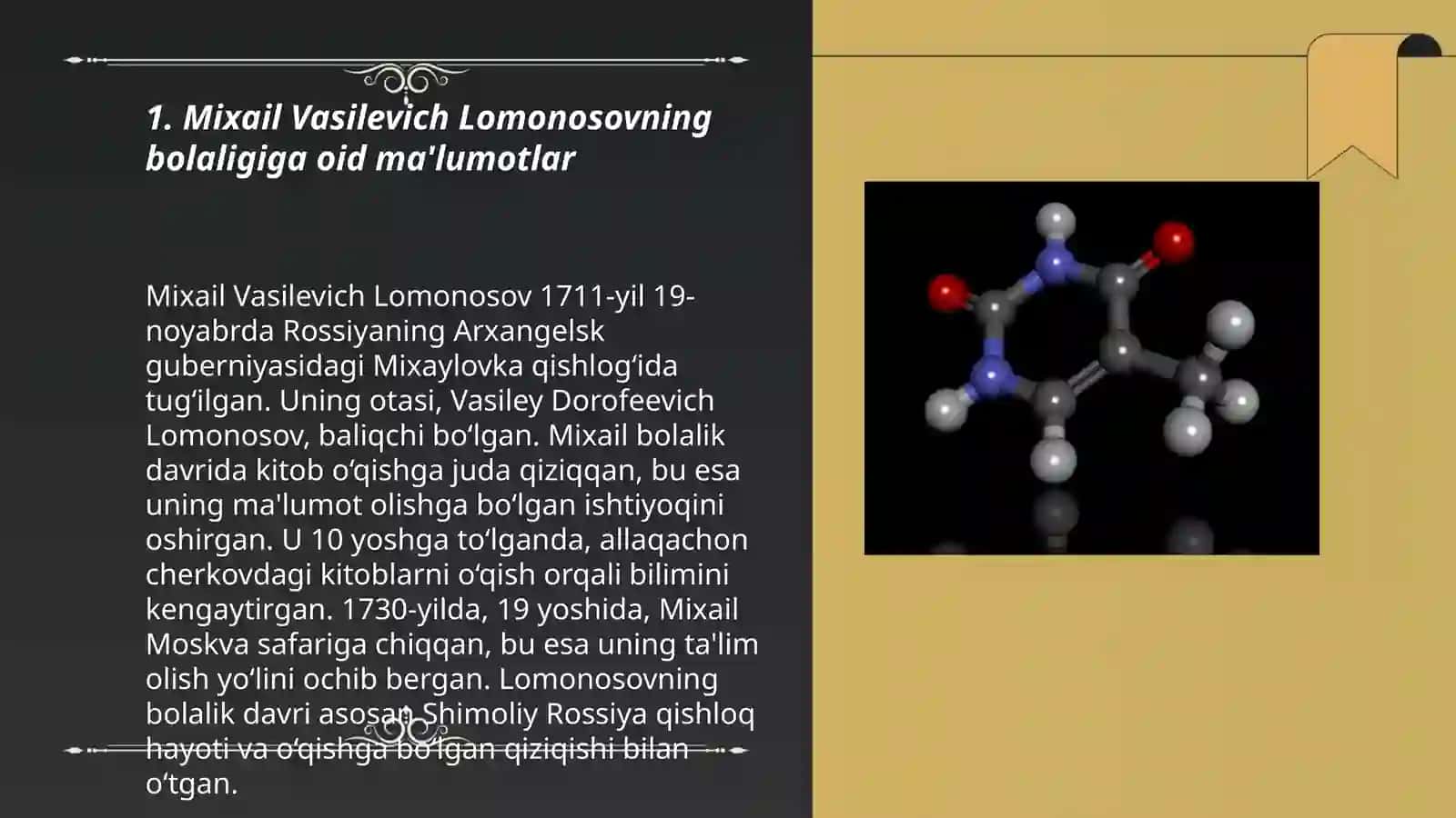 M.V.Lomonos ovning hayoti va ilmiy faoliyati. A.L. Lavuazyening antiflogistik nazariyasi 3