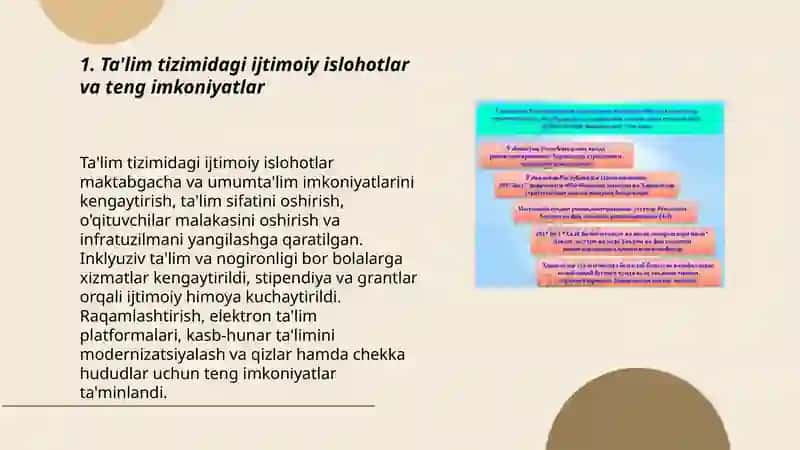 O‘zbekistonda ijtimoiy sohada amalga oshirilayotgan o‘zgarishlar mazmun va mohiyati 3