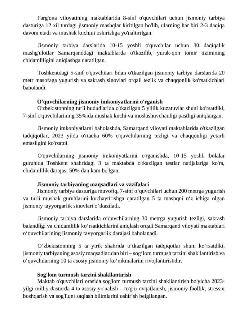 Jismoniy tarbiya fanining maqsad va vazifalari talabalarning jismoniy tayyorgarliklarini aniqlash 3