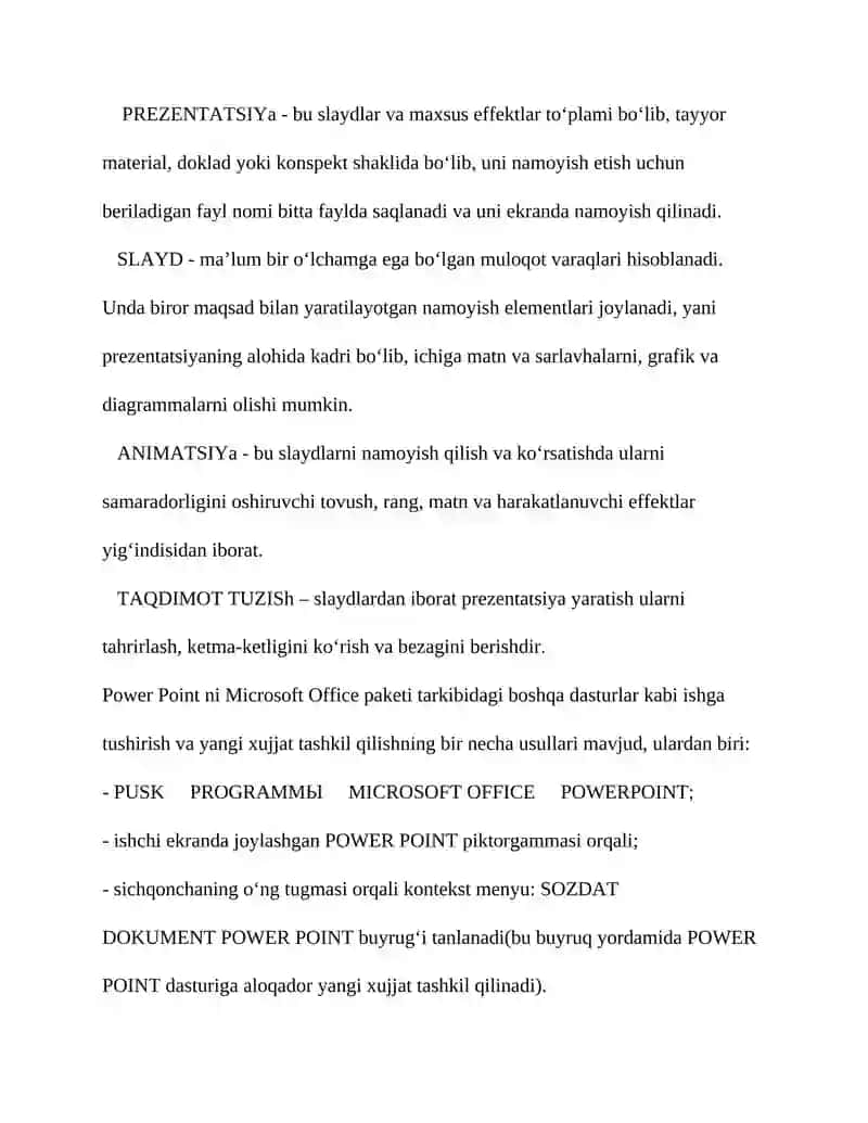 Power Point dasturi 3