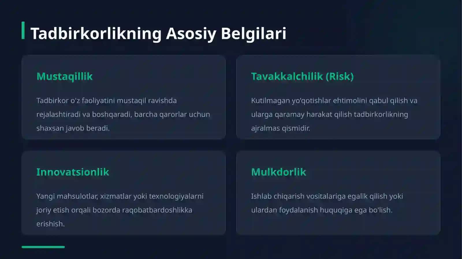 Tadbirkorlik Faoliyatining Shakllanishi 3