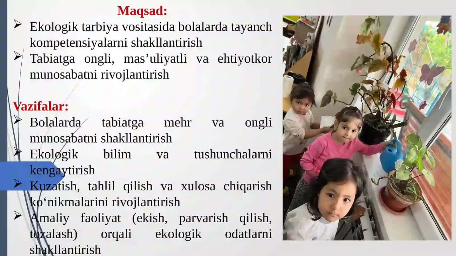 Maktabgacha ta’lim tashkilotlarida bolalar tayanch kompetensiyasini ekologik tarbiya orqali shakllantirish.pptx 3