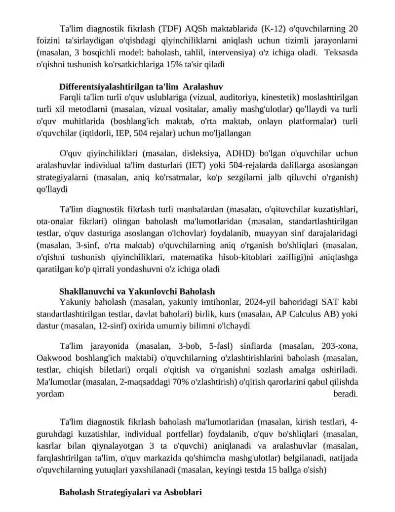 Diagnostik pedagogik fikrlash 3