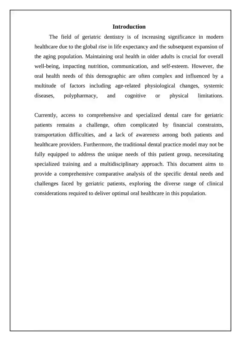 Geriatric Dentistry Comparative Analysis 3