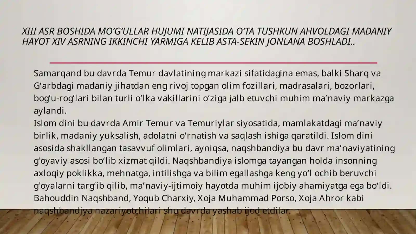 Temuriylar davrida (11Renessans)  ta’lim – tarbiya va g’oyalar taraqqiyoti 3