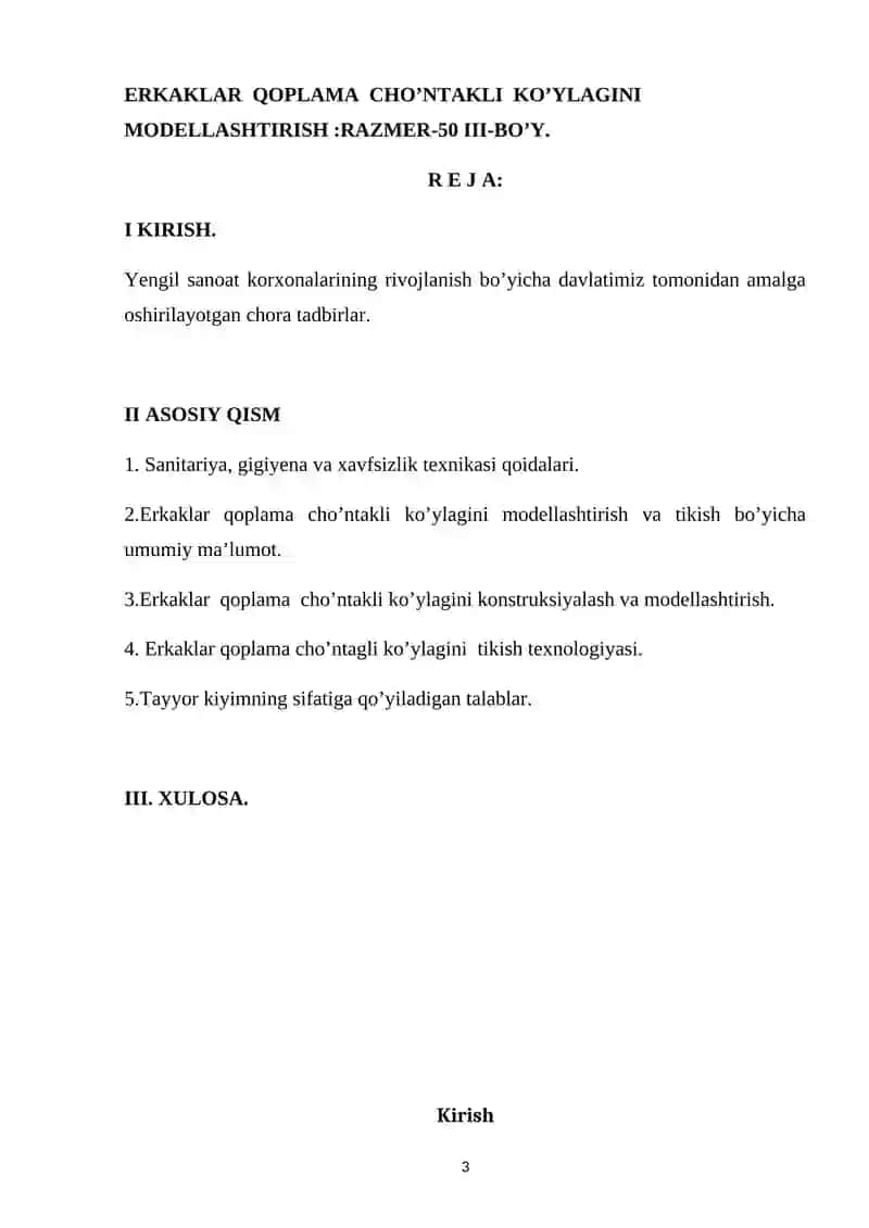 Erkaklar qoplama cho’ntakli ko’ylagini modellashtirish 3