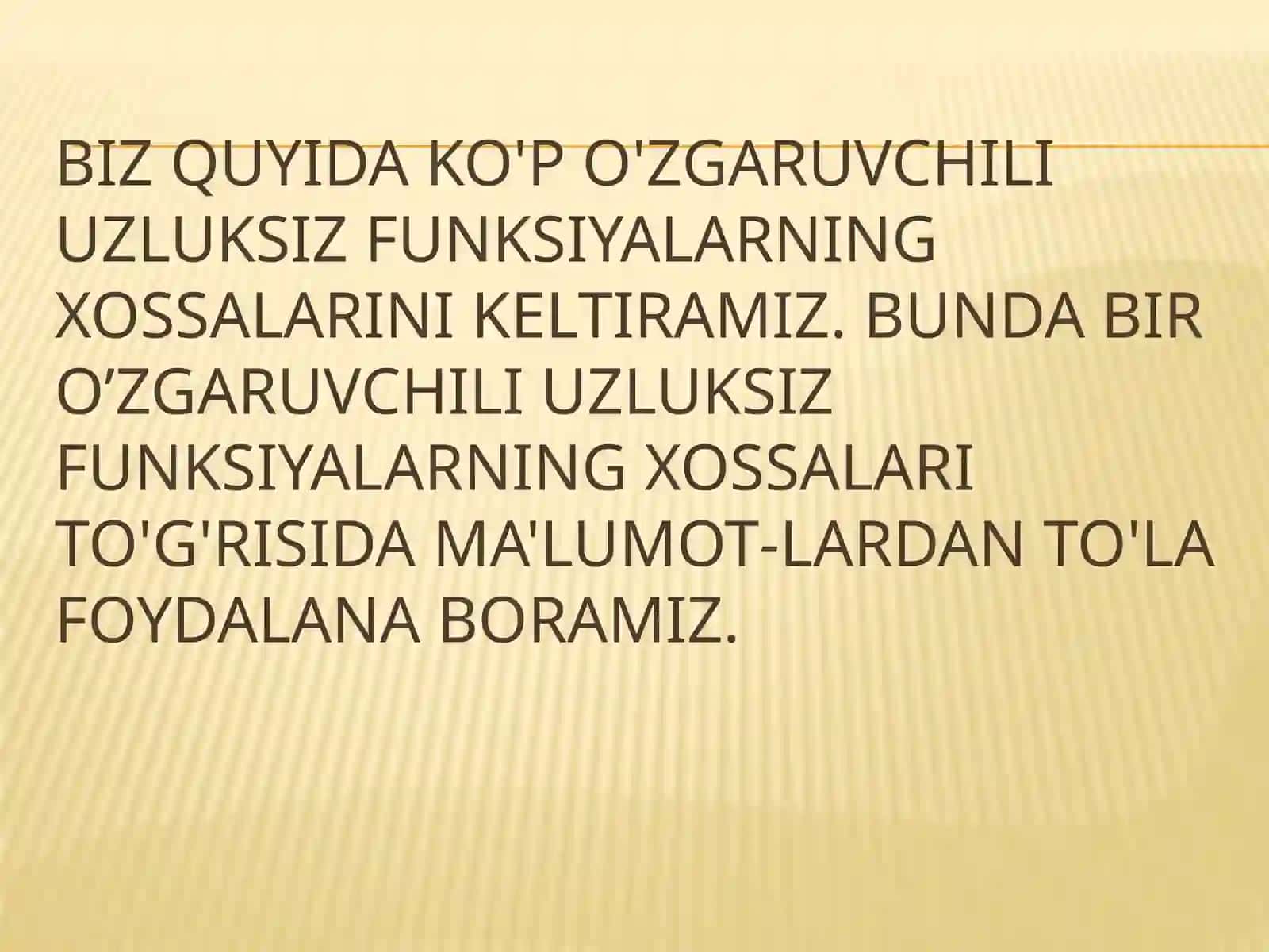 FA kechki guruhi talabasi "Nizomi Nomiddagi" Matematika nazorat test savollari 3