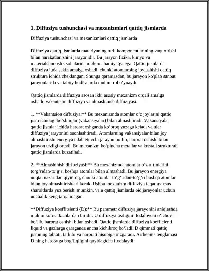 QATTIQ JISMLARDA DIFFIIZIYA HODISALARI 3